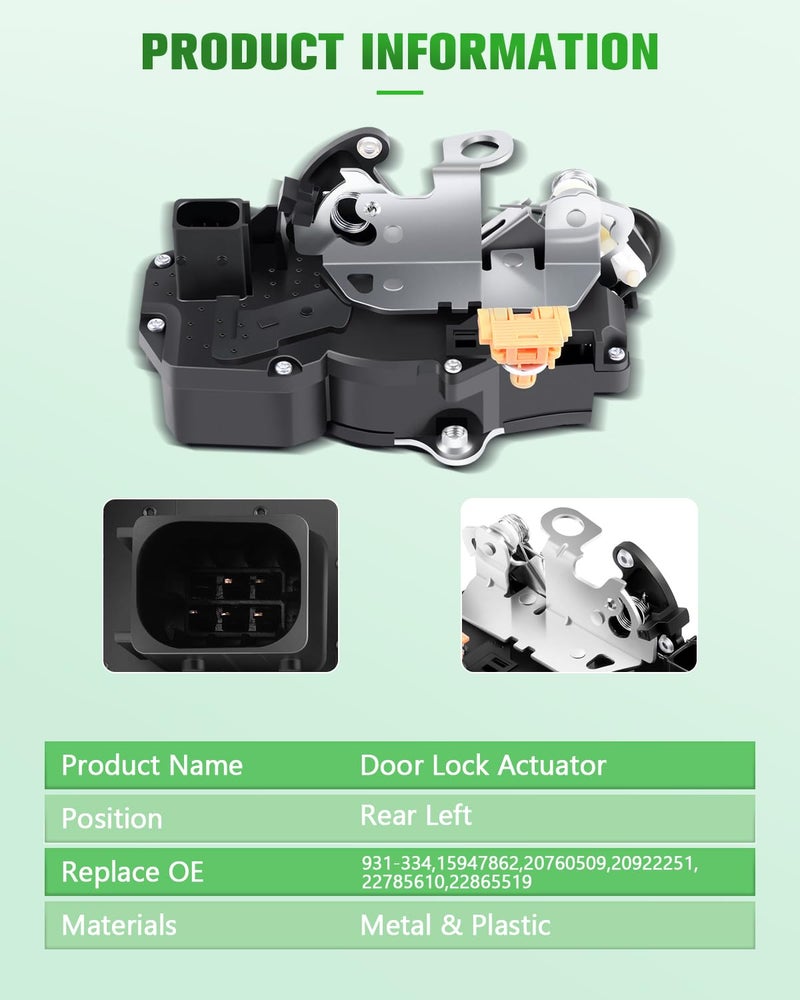 SCITOO Power Door Lock Actuators Rear Left Door Latch Replacement Fits for 2008-2012 for Malibu 2008-2009 For Saturn Aura - Image 2